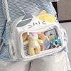 New Korean Kawaii Cat Ita Bag Cute PU Shoulder Bag Girls Transparent Pocket Harajuku Crossbody Bag Women's Fashion Backpacks