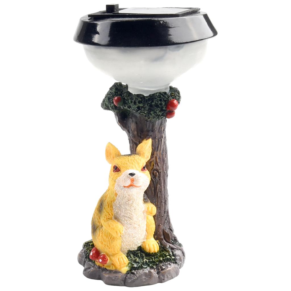 Solar Statue Ornament Animal Lights Lawn Garden Decorative Light Sculpture Resin Decor