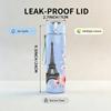 1PC Eiffel Tower Paris Floral 750ml Color Plastic Sports Water Bottle Leakproof Flip Straw Lid Suitable for Sports Office Home Use