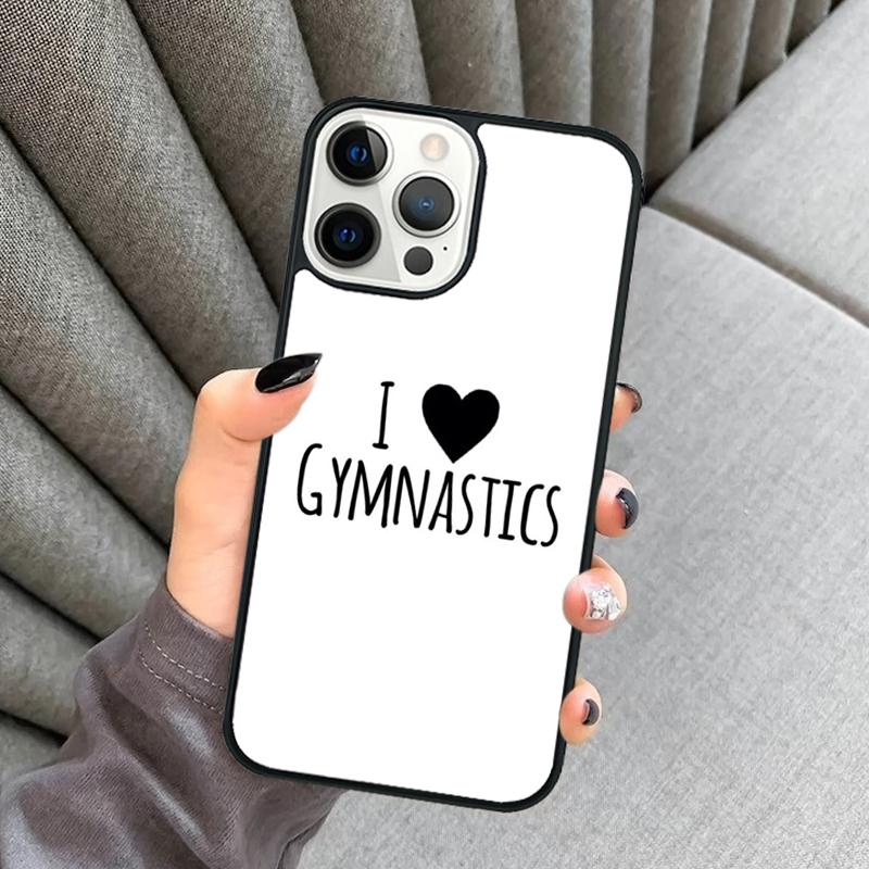Love Gymnastics Silhouette Sports Phone Case For iPhone 17 Air 16 16e 15 13 14 Pro Max 11 12 Plus 2022 MAX Cover