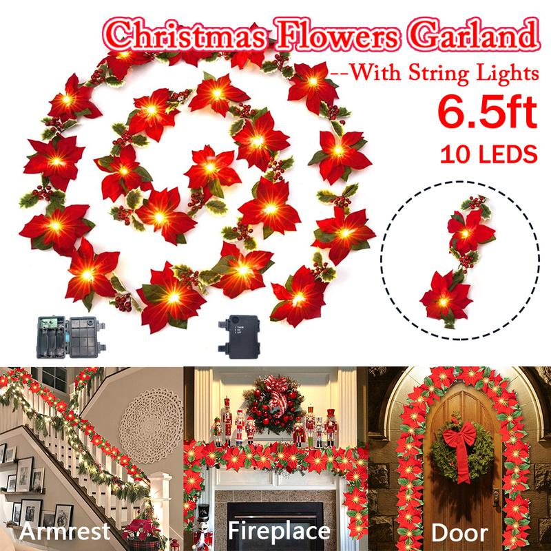 10m Weihnachtsgirlande Mit 28 Bögen - Grüne Tannengirlande Für Weihnachtsdeko