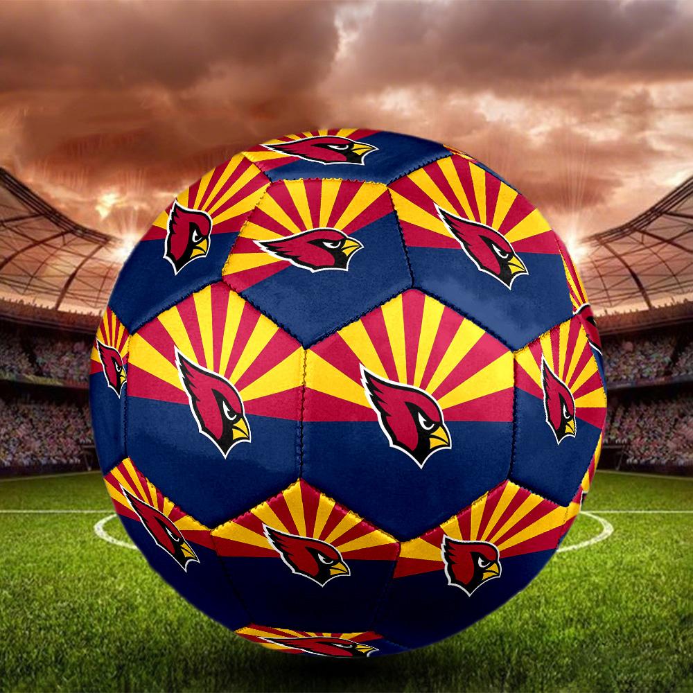 Arizona Cardinals Indoor Soccer Ball Size 5 Colorful All Ages Machine Stitched PVC Competition Ready Durable High-Bounce