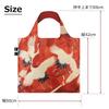 LOQI Eco Bag with White and Red Cranes WH.CR.R Women's