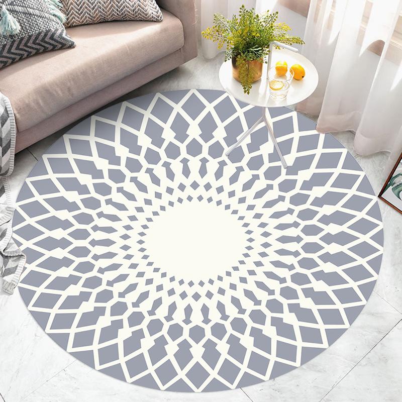 Kulatá podlahová rohož Koberec do obývacího pokoje Skandinávská výzdoba ložnice Plyšový koberec Velká plocha