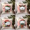 Merry Christmas Puppy Pillow Case Holiday Happy Atmosphere Short Plush Double-sided Printing Home Cushion Cover