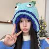 Winter Warm Plush Hat for Women Funny Monsters Hat Hooded Skull Hat Outdoor Activity Cap Windproof Headwear Pullover Hat