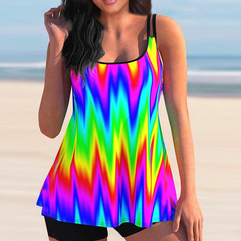 Modischer geteilter konservativer Bikini für Damen mit BH-Einlagen und ohne Stahl-BH-Badeanzug