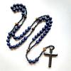 Blaue Steinkreuz-Halskette Maskuliner Schmuck für modebewusste Männer