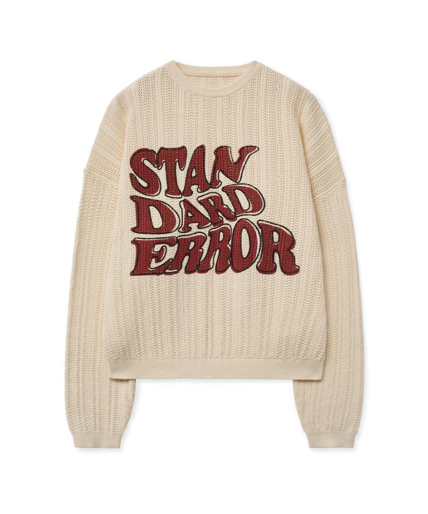 STANDARDERROR 87-Stan190 Country Oversized Color Block Lettering Knit Ivory