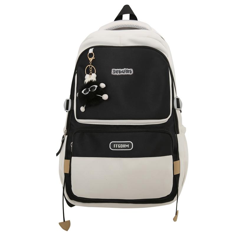 Men's Contrast Color Backpack Women's Large Capacity Backpack Student Schoolbag