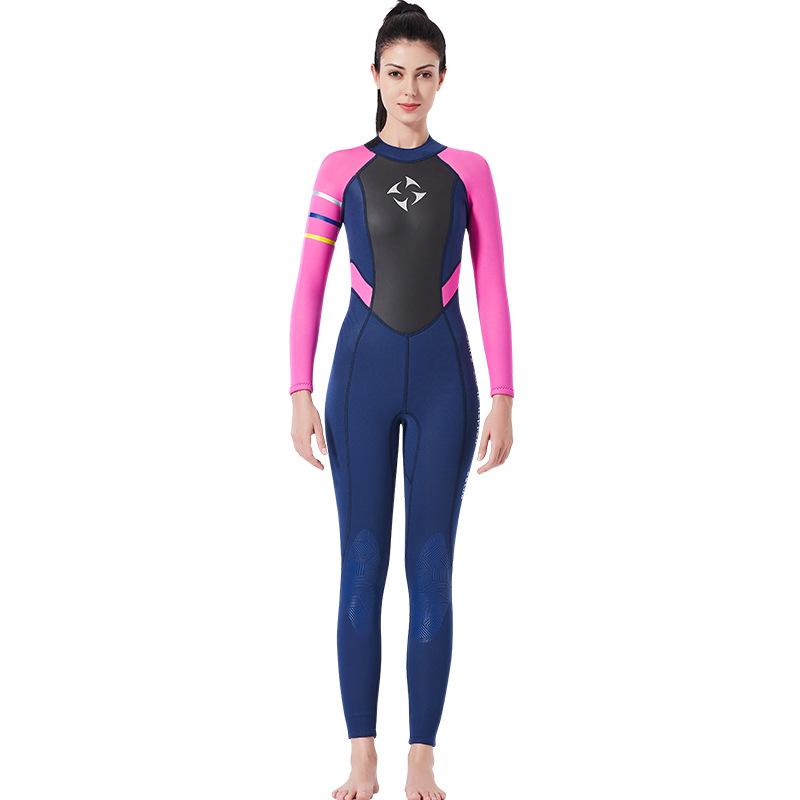 Women's 3MM Super Stretch Long Sleeve Wetsuit for Snorkeling, Surfing, and Diving