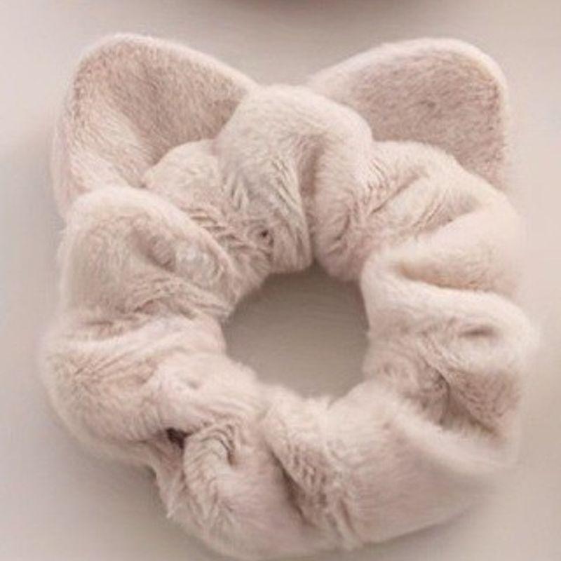 1pc Autumn and Winter New Plush Fleece Large Intestine Hair Ring Simple Cat Ears