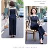 Elegant Autumn 2025 Satin Blouse & Seven-Sleeve Two-Piece Set for Middle-Aged and Elderly Women
