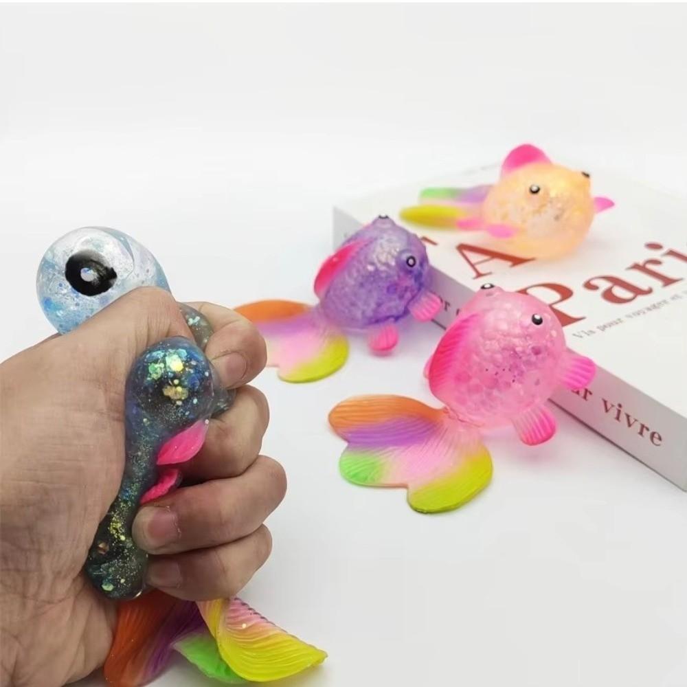 Weiches Goldfisch-Quetschspielzeug Buntes Goldfisch-Fidget-Spielzeug Cartoon-Kuh-Quetschspielzeug Gastgeschenke für Partys