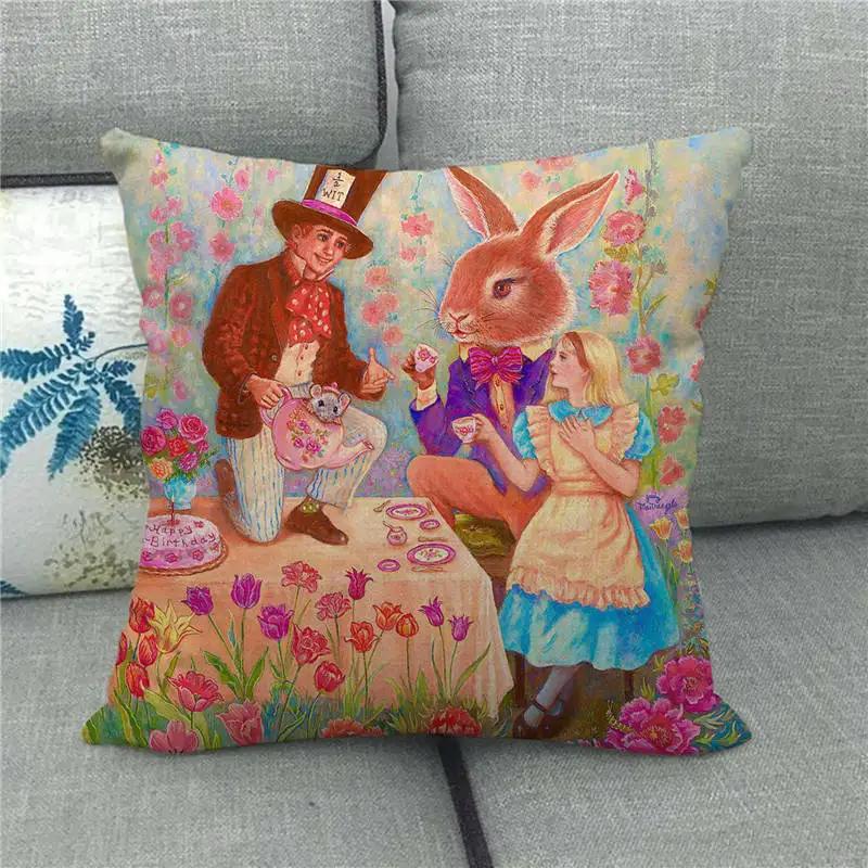Easter Decor Pillow Covers 45x45cm Cartoon Bunny Eggs Printed Cushion Cover Spring Holiday Party Decorative Pillowcase for Couch