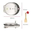 Liren Little Steel Man Electric Griddle with Stainless Steel Baking Pan, 38mm Deep for Home Use
