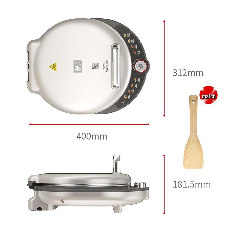 Liren Little Steel Man Electric Griddle with Stainless Steel Baking Pan, 38mm Deep for Home Use