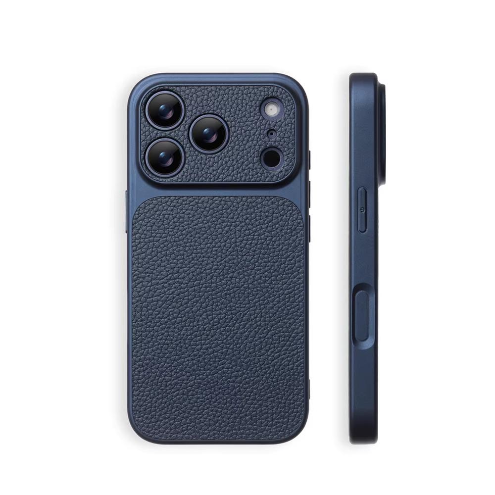 Luxury Lychee Texture Leather Matte Hard Case For iPhone 17 Pro Max 16 15 14 13 12 ProMax Full Lens Protection Back Cover Shell