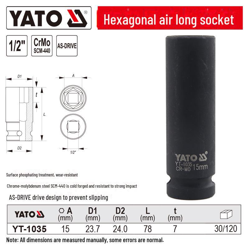 YATO Air Cannon 1/2'' Pneumatic Hex Socket Wrench