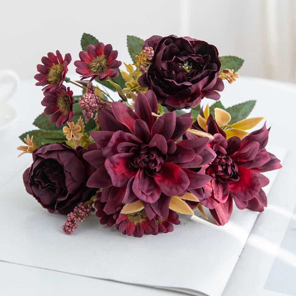 1/3pcs Artificial Flowers Silk Dahlia Rose daisy Festival Home Decoration Bonsai Room Wedding Bridal Bouquet Party Diy Hot sales