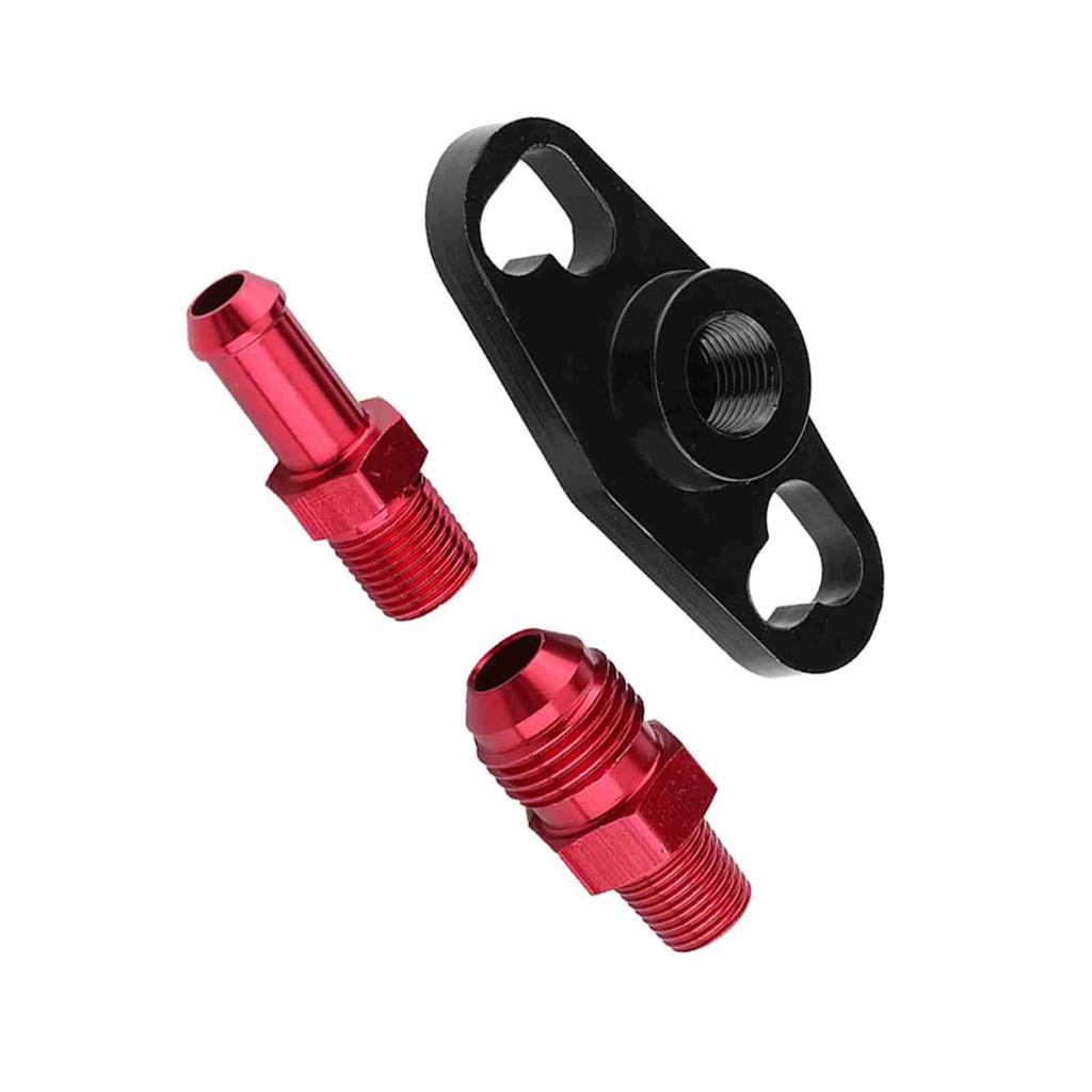 Fuel Rail Pressure Regulator Adapter High Performance Aluminum Alloy Line Kit For Vehicles Black And Red Color 1 2 Fittings
