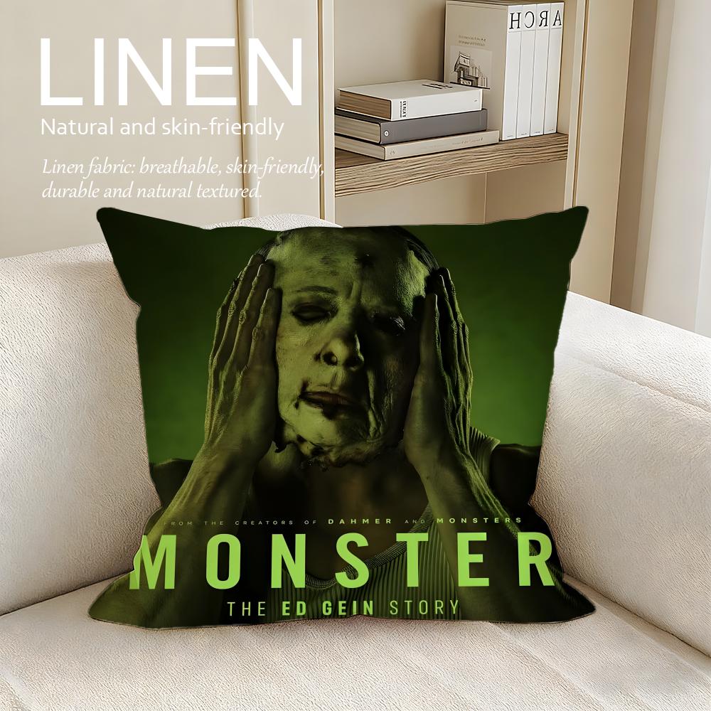 Monster The Ed Gein Story Pagalvės užvalkalas Pagalvės užvalkalų rinkinys Vnt x x Kvėpuojantis skalbiamas sofos pagalvės užvalkalas