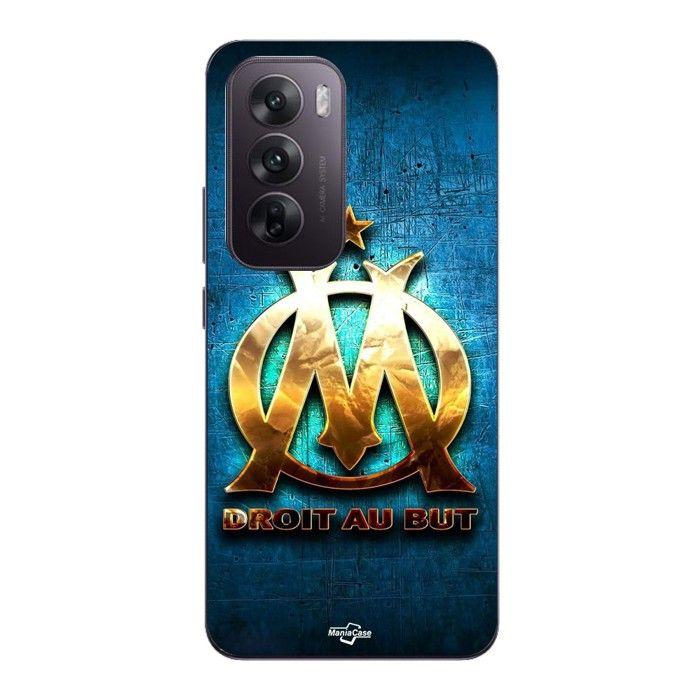 Coque Pour Oppo Reno 12 5g OM dorée brilant droit au but fond bleu Maniacase