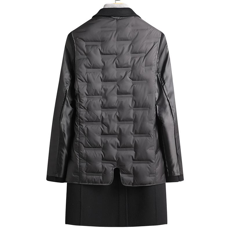 Autumn and Winter New Versatile Down Take-off Liner Double-sided Wool Coat Men's Medium and Long Woolen Coat Coat Men's