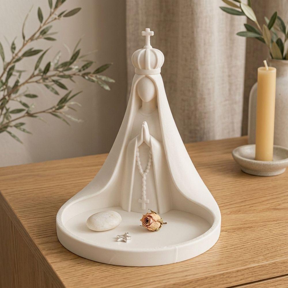 Catholic Virgin Mary Rosary Holder 3D Printing Cross Stitch Bead Dish Study Desk