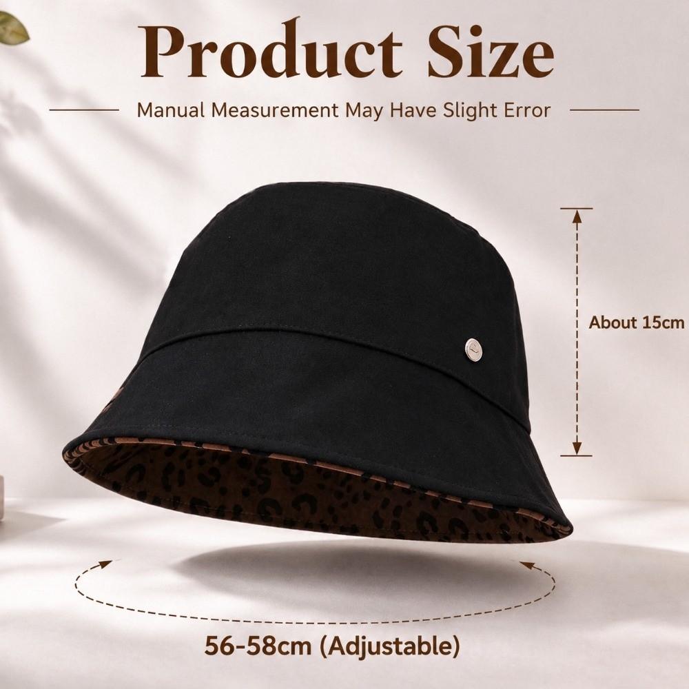 Warm Beanies Hat Leopard Print Fisherman Cap Fashion Bucket Hats for Women