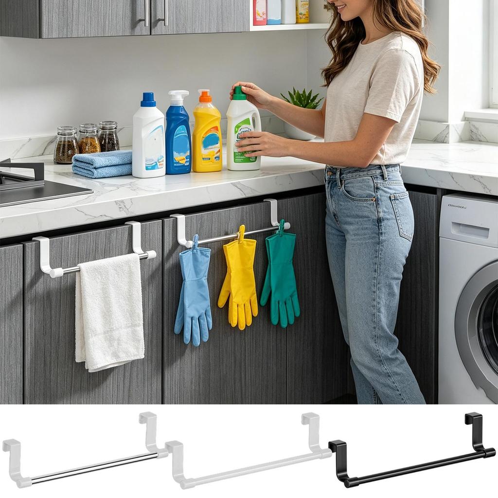 23/36CM Überhängender Handtuchhalter für Schrank Ohne Bohren Edelstahlregal Küchenhandtuchhalter für Schrank für Zuhause Wohnung Badezimmer