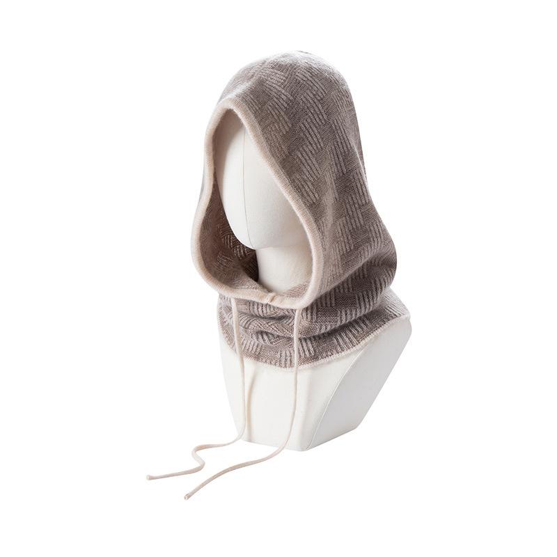 Balaclava hat wool hat women's winter pile hat showing face small knitted hat scarf scarf