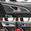 Carbon Fiber 2PCS Car Door Inner Pull Handle Panel Trim Cover Decoration Sticker For Mazda 3 Axela 2014-2017 Interior Parts