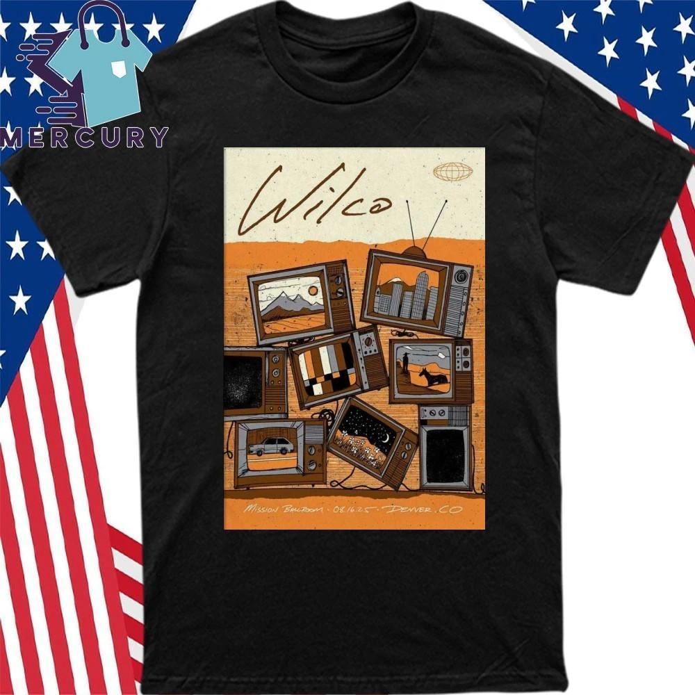 Wilco Mission Ballroom In Denver CO August 16 2025 Poster Shirt Unisex T-Shirt M