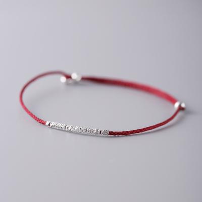 La Monada 925 Silver Rope Bracelets Silver Bead Fashion Thin Red Thread Line String Bracelets For Women Girls