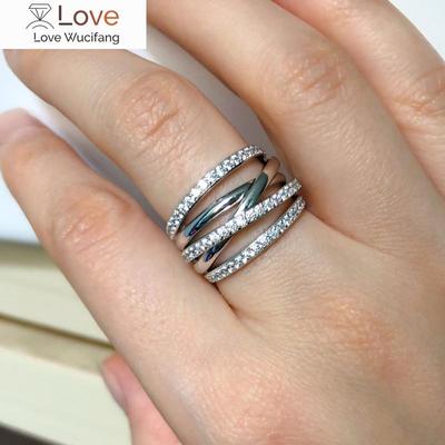 Modern Style Fashion Female Finger Ring with Cross Design Brilliant Zirconia Jewelry for Wedding Party Stylish Lady Gift