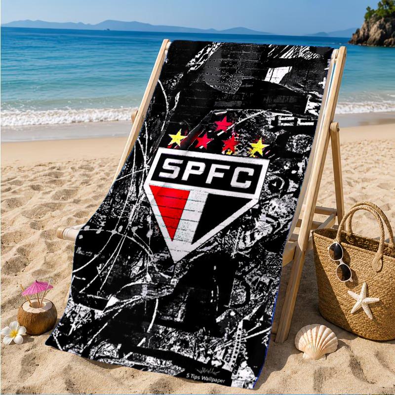 Spfc Team Crest Design Printed Microfiber Beach Towel, Soft And Absorbent, Quick-Dry, Ideal for Summer Travel, Beach Essential, Swimming Pool
