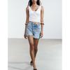 Summer New Arrival Women's Cross Waist Loose Comfortable Edition Type High Waist Denim Casual Shorts 4806006