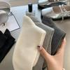 Striped Socks for Women Spring and Autumn, Pure Cotton Mid-calf Socks, Casual and Versatile, White Long Calf Pile Socks