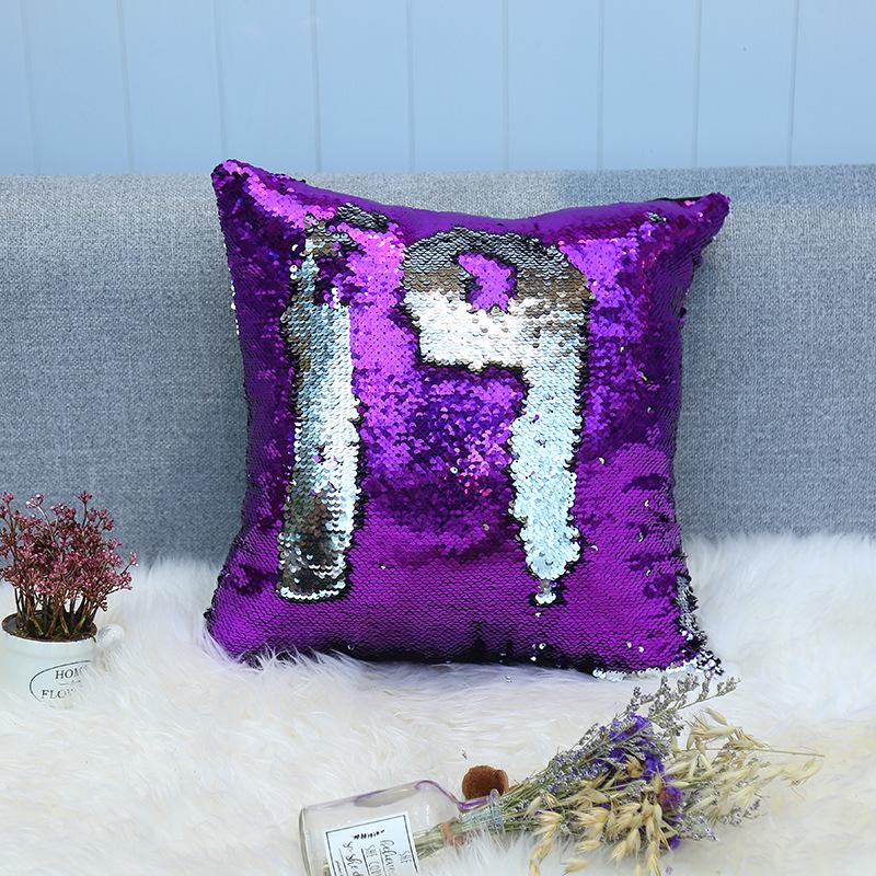 Sequined Pillowcase Contrasting Color Digital Series Cushion Cover Car Sofa Bedside Cushion Cover