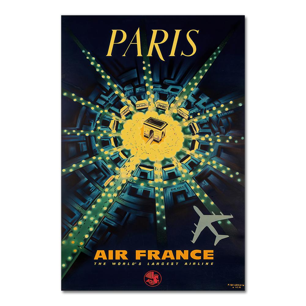 Vintage veggbilder Kraft plakat belagt veggklistremerke Hjemmedekorasjon Gave Reise til Europa Japan av Air France Lerretsmaling