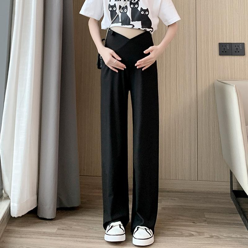 

Maternity pants summer thin breathable trousers small women pregnancy wide-leg pants comfortable pants new spring and summer out M (under 55 kg)