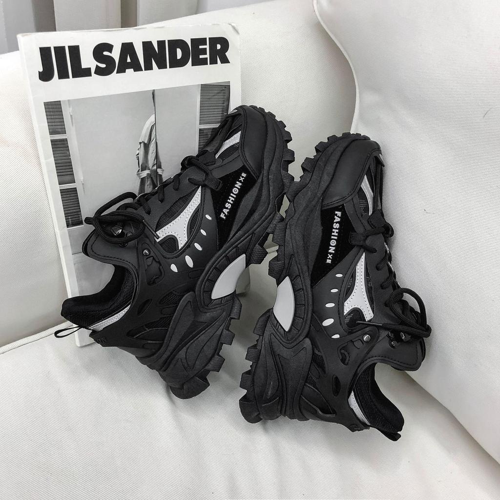 Fashion 2024 New Men Platform Sneakers Fashion Mesh Breathable Lace Up Chunky Shoes Trainers Trendy Sport Dad Shoes Zapatillas Hombre