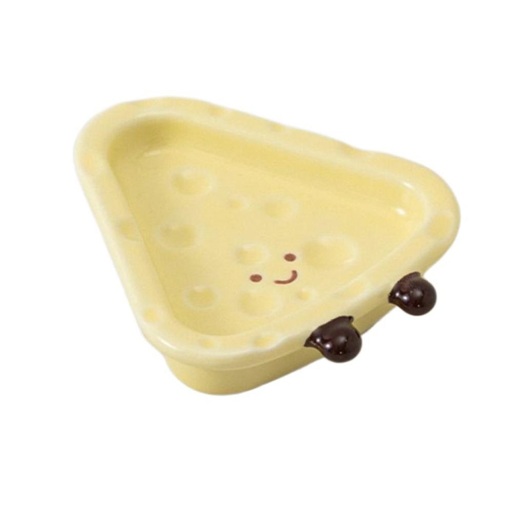 Cute Cheese Shaped Cheese Shape Tableware Handcrafted Mini Kitchen Tableware Ceramic Dipping Bowls Home бежевый