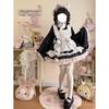 XHSUKADO Nurse Outfit 4-Piece Set One-Piece Womens Spring Summer Autumn Kimono Yukata Costume Cosplay Princess Sleeve Top Mini Skirt Apron Ribbon Maid