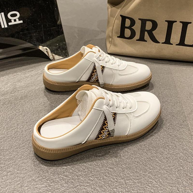 

Мода Модные Сандалии Полукомплект Повседневная Обувь 2025 Повседневная Искусственная Кожа Легкие Кроссовки для Ходьбы Минималистичная Обувь для Женщин 36 белый