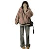 Winter New Retro Cute Short Wear Hooded Fluffy Warm Jacket On Both Sides Women's Velvet Thickened Down Cotton Clothes