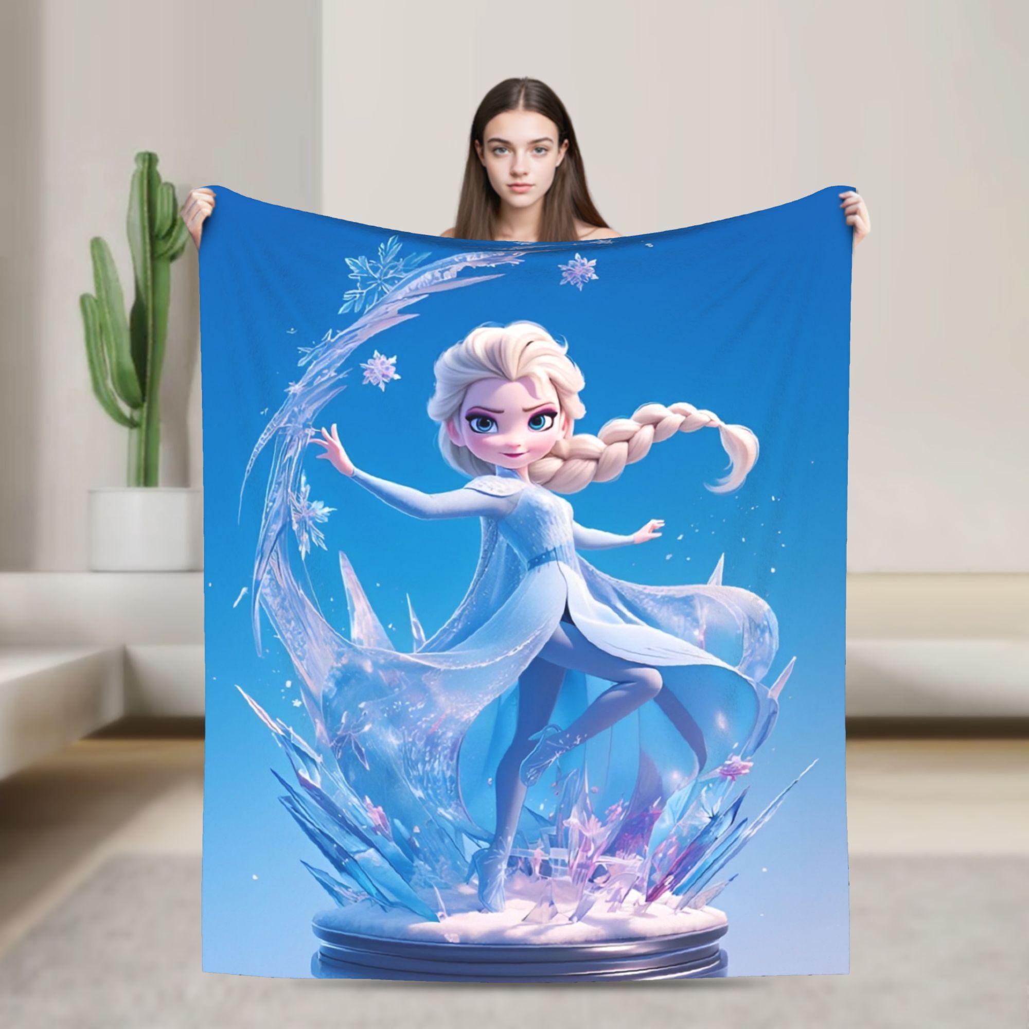 

Замороженная принцесса Эльза Одеяла Фланелевые Зимние Снежная королева Дышащие Легкие Тонкие Пледы для Постельного белья Уличный Квилт 30x40in