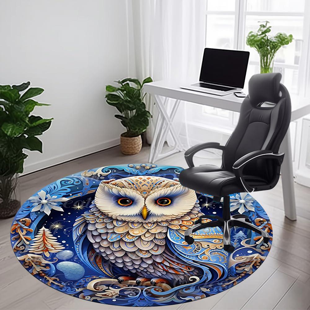 

1PCWinter Fantasy Office Round Area Rug, Indoor Mat Suitable For Office, Under Office Chairs Bedroom Living Room Home Decor, Room Deco027 80cm by 80cm