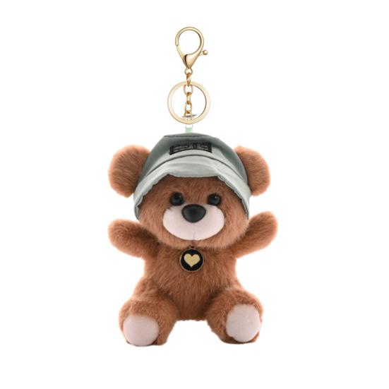 Cute Bear Wear Hat Keychain Soft Plush Backpack Charm for Girls Adorable Keyring Gift for Mothers Lovers Family Friends Colleagues